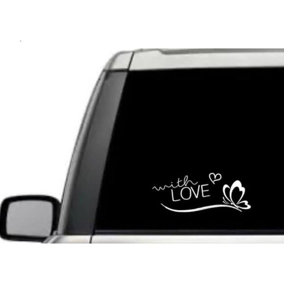with Love Butterfly Heart Bird Colours Relationship Quote Window Laptop Vinyl - Picture 2 of 2